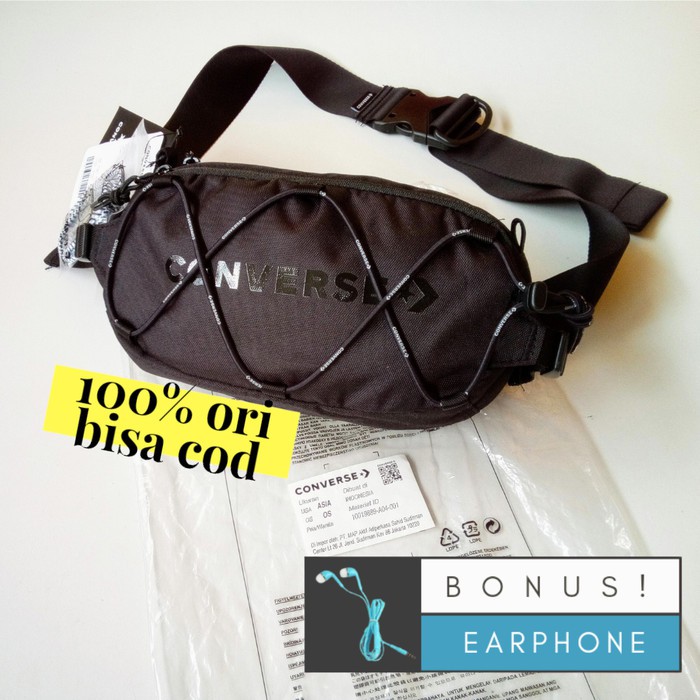Tas Waistbag Pria Converse Swap Out Sling Hitam Original Murah
