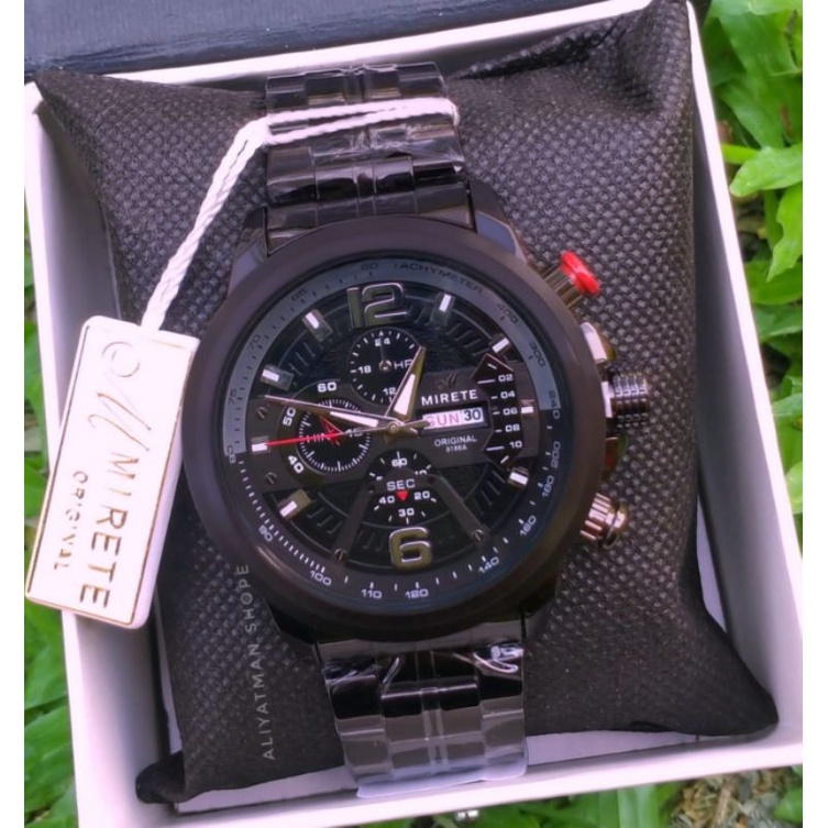 Jam Tangan Pria Mirete Import 2 Tali Quart Analog Sporty Original Tanggal Dan Hari aktif | Strap Rantai Stainlees steel Free Box Bestseller Anti Air Mewah Elegan Water Resistant | Jam Tangan Kasual Pria MIRETE ORIGINAL RANTAI STAINLEES STEEL COD