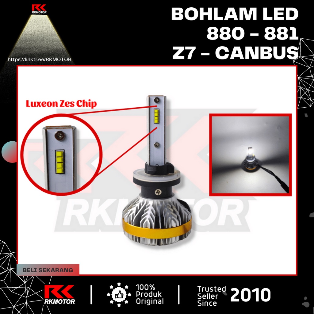 Lampu Foglamp LED Mobil 880 881 50W Chip Luxeon Zes Canbus- Z7 Super LED
