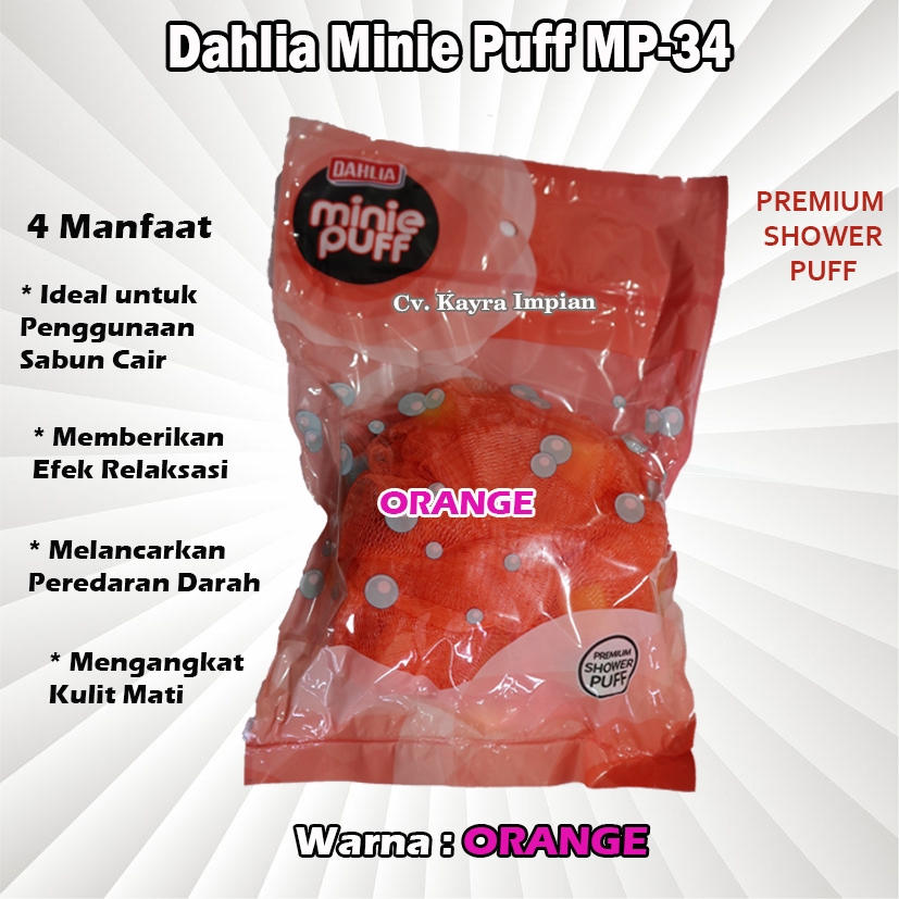 Dahlia Minie Puff MP-34 Spon Sabun Mandi Sponge Shower Minie Puff