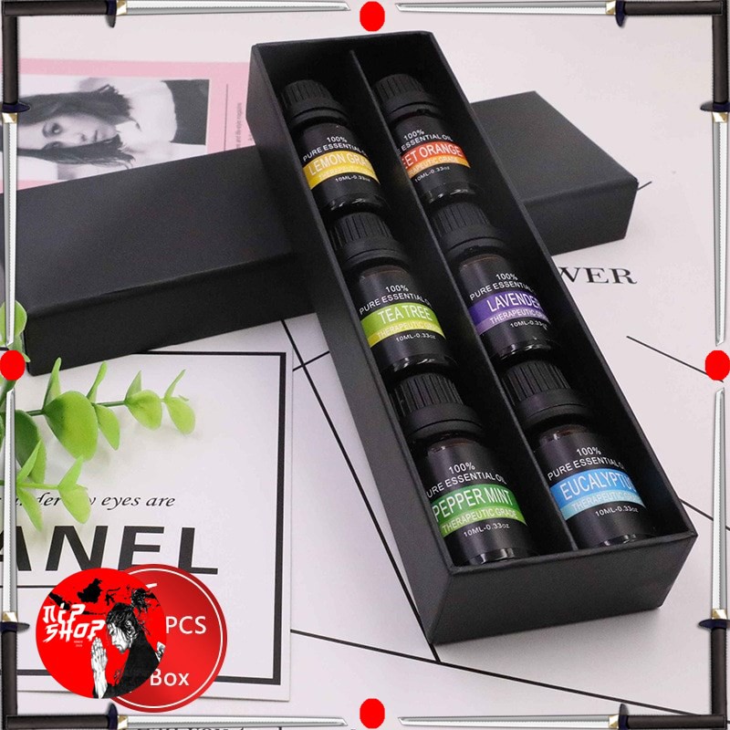 Eighteen Pure Essential Fragrance Oils Minyak Aromatherapy Diffusers 10ml 6 PCS - TSLM3