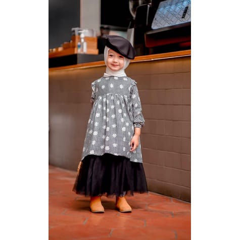 TOPI ANAK PEREMPUAN BARET FASHION KIDS CEWEK CAPLIN CAP FEDORA COWOK 2-8 TAHUN IMPORT A66-BARET HITAM