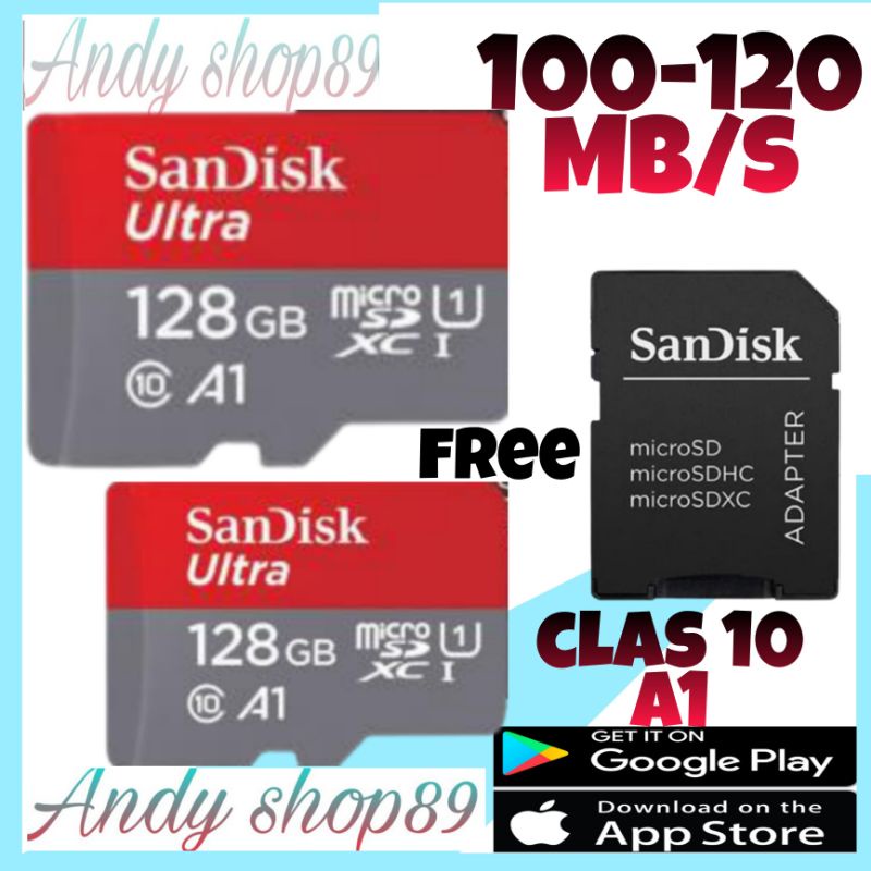 MEMORY MICRO SD 128GB SANDISK 120MB/S KARTU MICRO SD