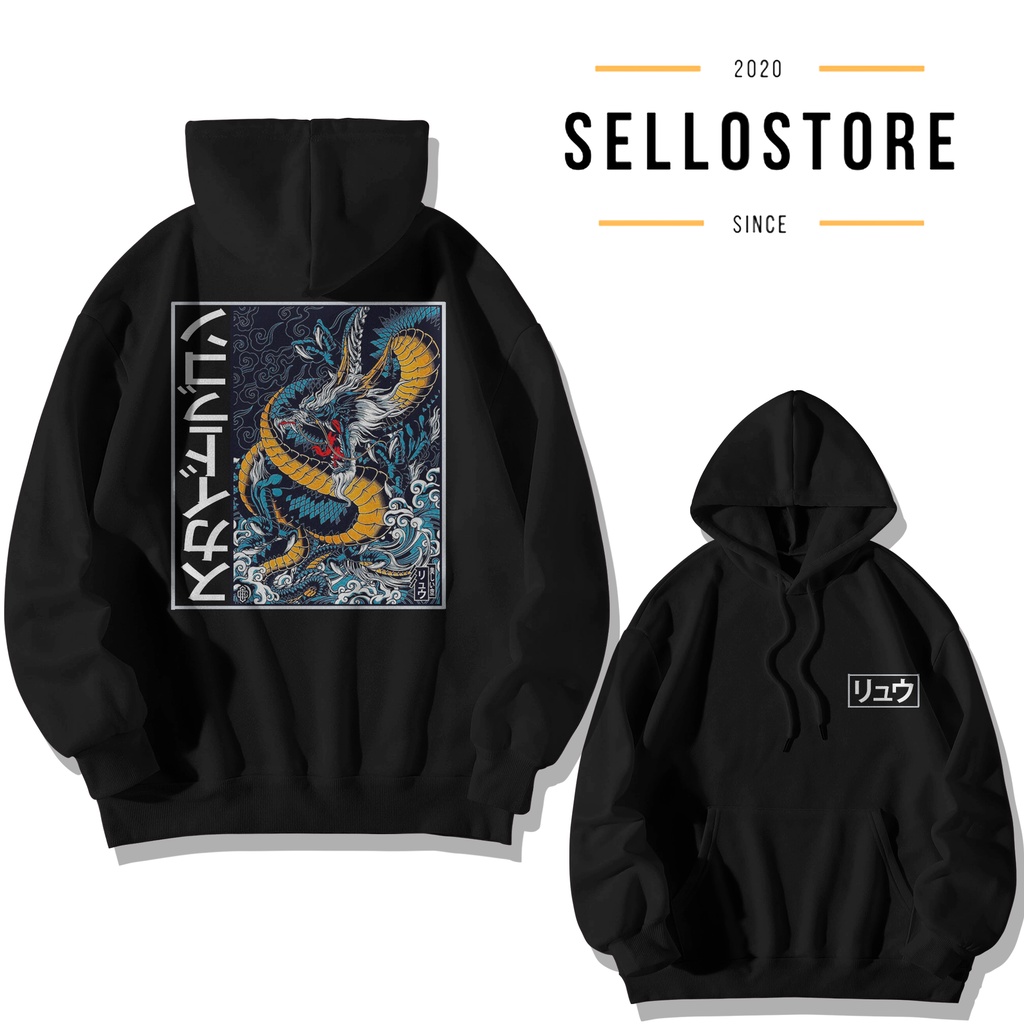 SWEATER HOODIE PRIA SKY DRAGON HOODIE JUMPER GAMBAR ANIME JEPANG SWEATER JAKET JEPANG STYLE