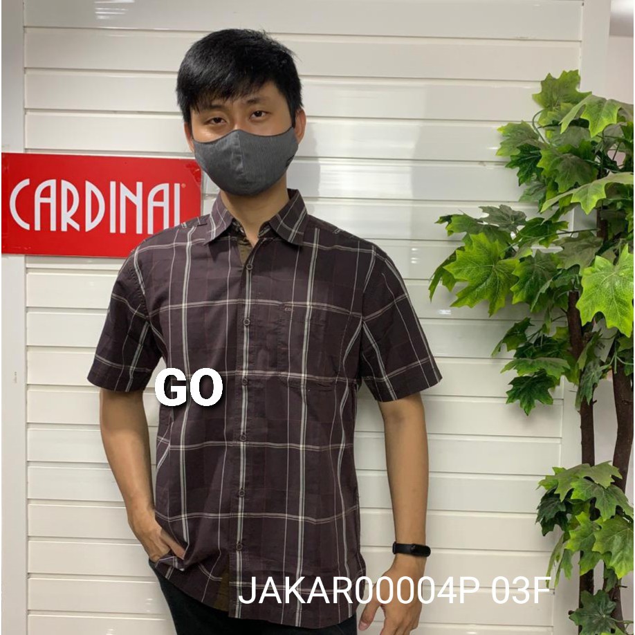 gos KSJ CDL By (CARDINAL) Pakaian Pria Kemeja Hem Casual Reguler Lengan Pendek Kotak Garis Distro Original