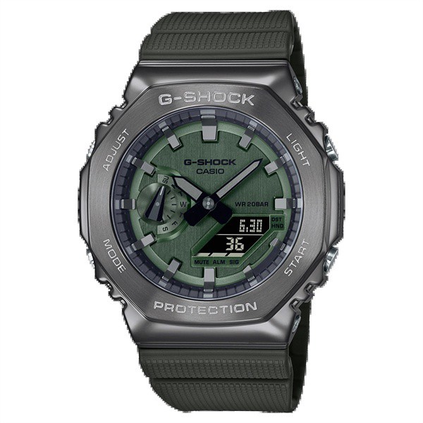 Casio G-Shock GM-S2100-3APR Octagonal Farm Black Green Oak Watch