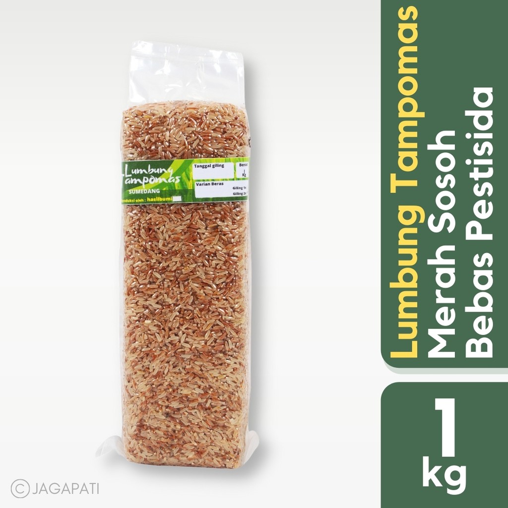 Lumbung Tampomas - Beras Merah Sosoh 1Kg - Beras Diet - Beras Diet - Jagapati
