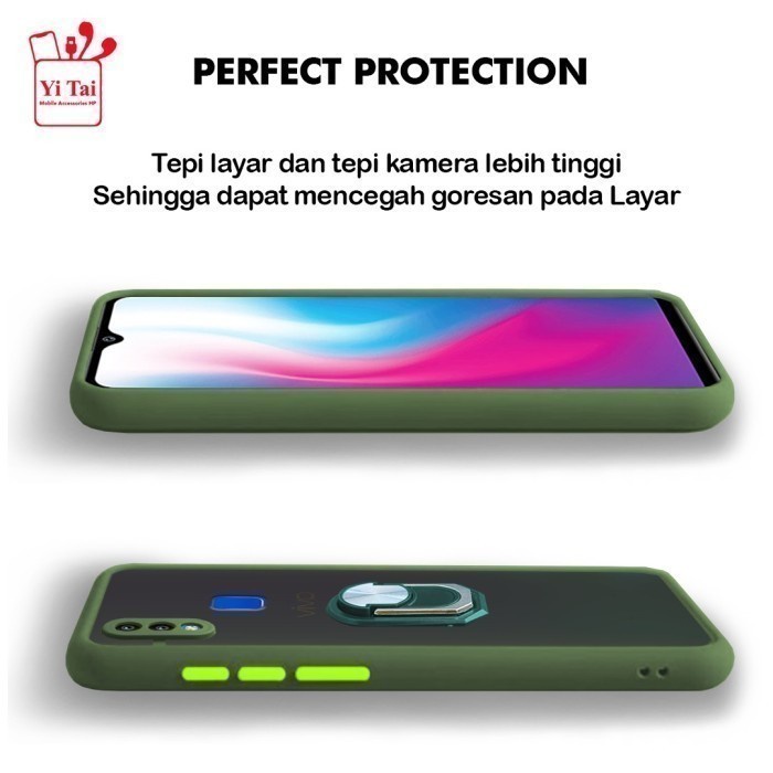 Case Matte + Ring Oppo A1k A3s A5 2020 A9 2020 A52 A92 - BENUACAHAYA