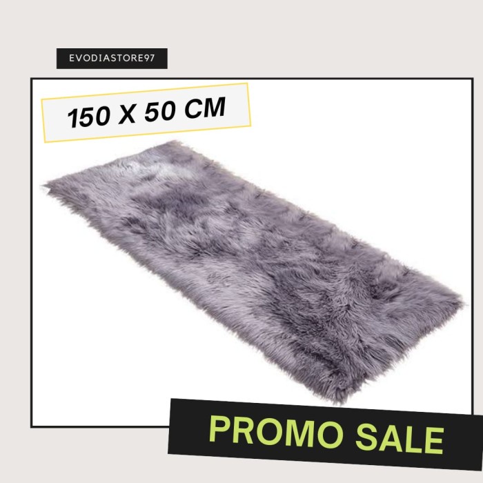 Tikar - Karpet Bulu Korea Lembut 150 X 50 Cm Tebal Russian Fur, Tikar Bulu