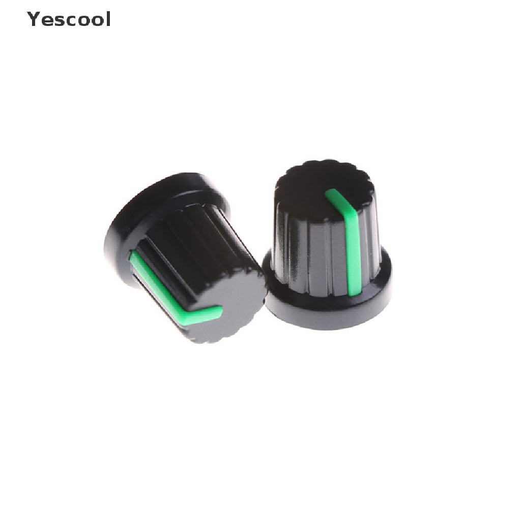 Yescool 20pcs Tutup Knob Potentiometer 6mm Dengan Indikator Hijau