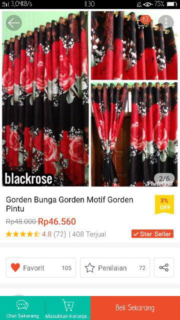 Gorden Smokring Pintu Jendela Murah Motif Baru