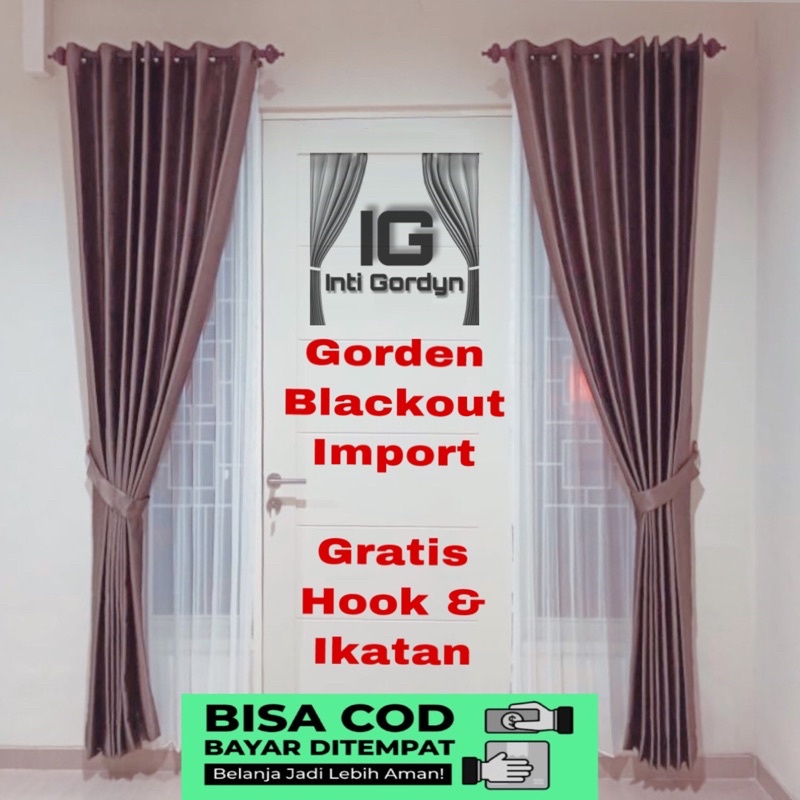 PROMO GORDEN SMOCKRING BLACKOUT EMBOSS IMPORT GRADE A / GORDENG / HORDEN / HORDENG / CURTAIN