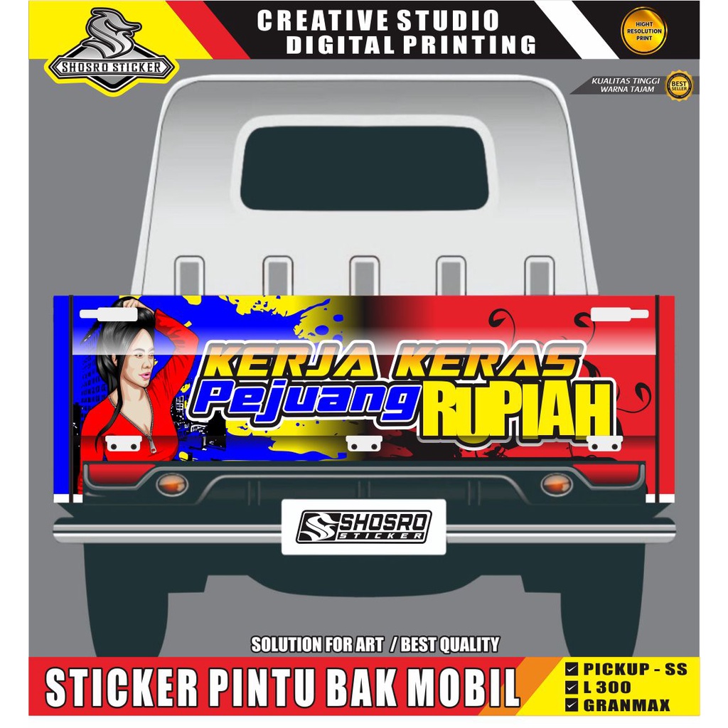 KS DECAL DECAL STICKER RACING BUAT BAK MOBIL PICK UP / DECAL STIKER PINTU BAK PICK UP L300, GRANMAX,