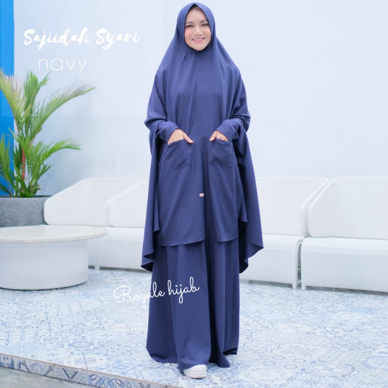 Sajiidah gamis syari wolfish KHIMAR JUMBO ori royale