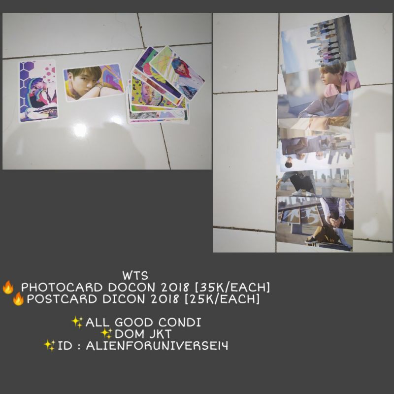 BTS DICON 2017 Photocard & Postcard