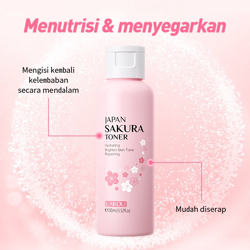 LAIKOU Toner Sakura Air Menghidrasi Mengurangi Kerutan Mengencangkan Pori 100ml