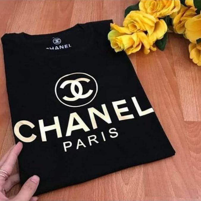 Kaos Baju Combed 30S Distro Cc Chanel_ Paris Murah Pakaian Fashion Pria Wanita Tshirt Sablon Polos