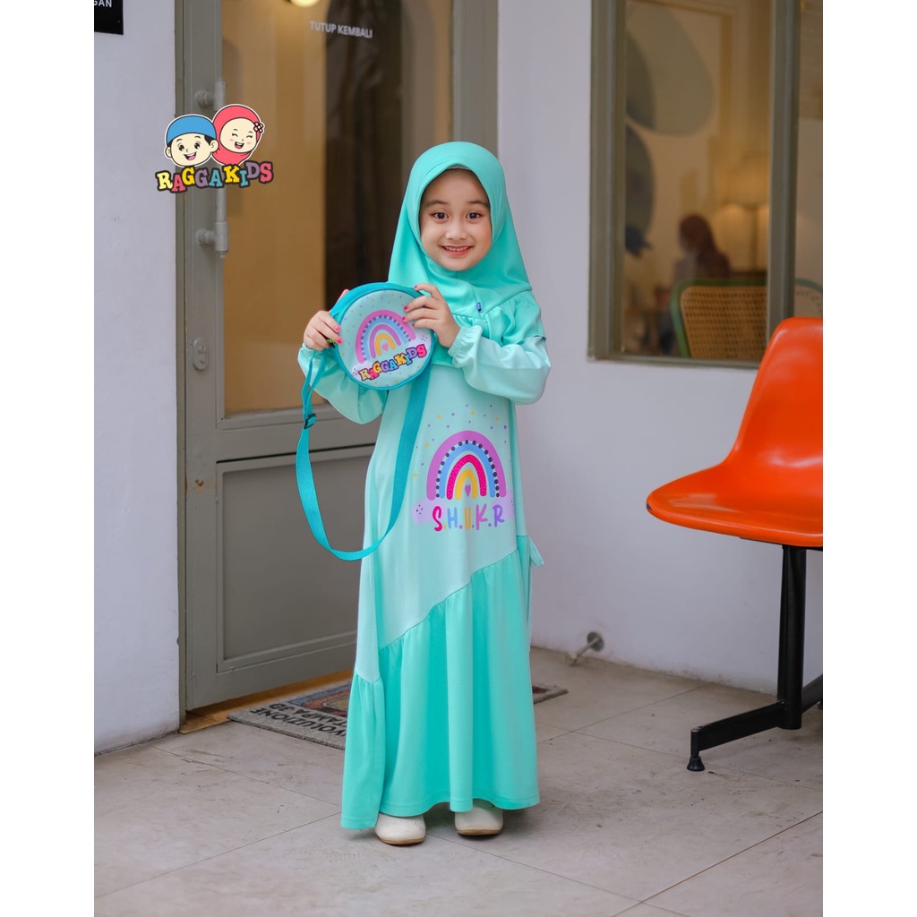 Gamis Anak Perempuan Remaja Tanggung Terbaru 2022 Baju Muslim Casual Syar'i Bahan Kaos katun Nyaman Adem Original Casual Raggakids RG 56