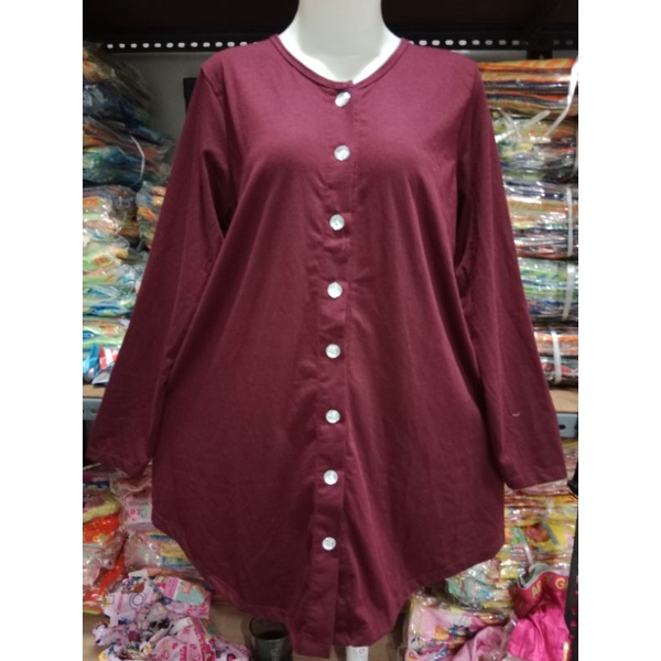 kaos jimbo murah busui friendly kancing bisa dibuka spandek halus 043 Maroon