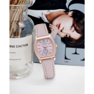 PA Jam Tangan Quartz Strap Rubber PU Analog Casual Gaya Retro Wanita Segi Angka Watch Korean Fashion Balok RM057