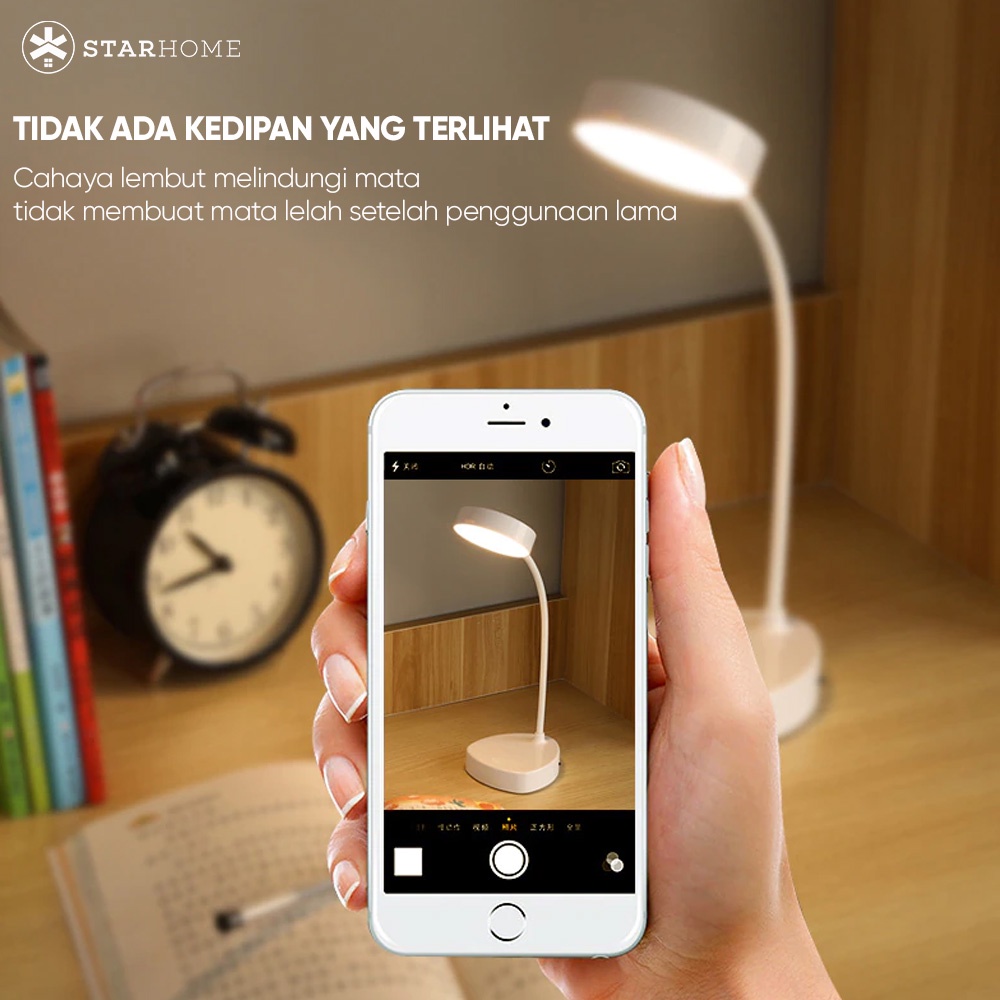Lampu Meja LED Putar Bulat Lampu Belajar Lampu Meja Lampu Baca  3 Warna Lampu Emergency Lampu 1910