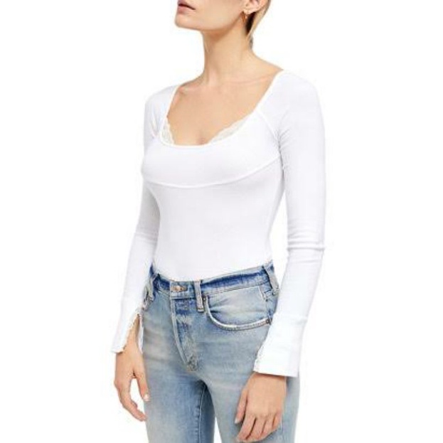 FREE PEOPLE LACE DETAIL TOP
