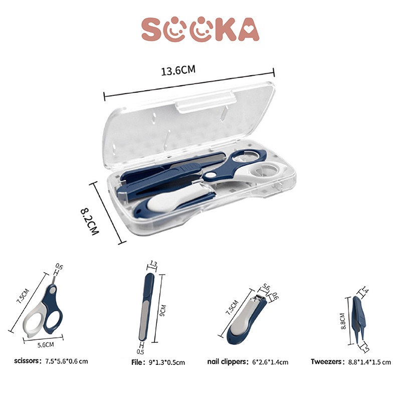 SOOKA Baby Care Kit Set Baby Gift Gunting Kuku Pemotong Kuku Bayi Kado Lahiran Grooming Baby SK-EAB1088