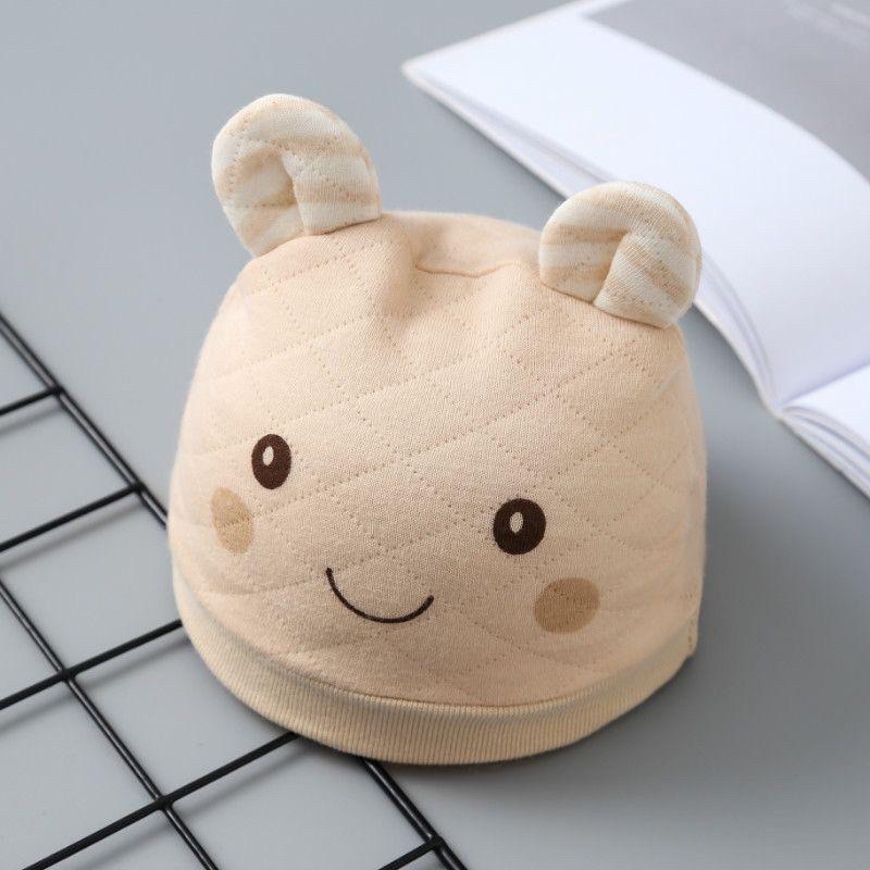 Topi Kupluk Bayi Lembut Smile Telinga Bear