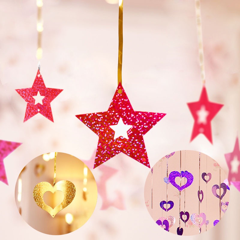 100Pcs / Bag Birthday Party Sequined Pendant Heart Shape Laser DIY Balloon Romantic Home Christmas Decorative Valentiens Day Accessories Wedding Decorations