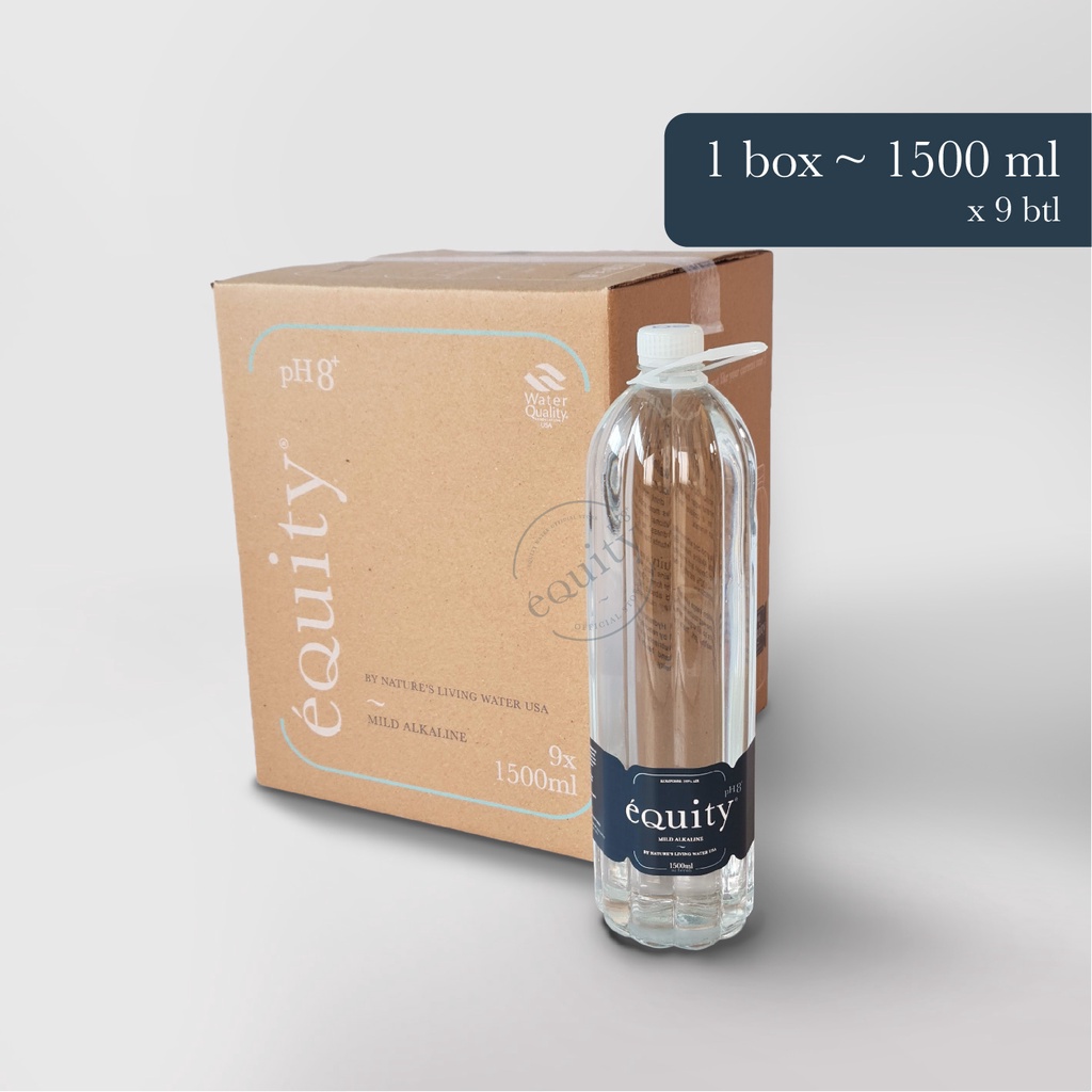 

EQUITY H3O2 mineral water 1500 ml isi 9 botol