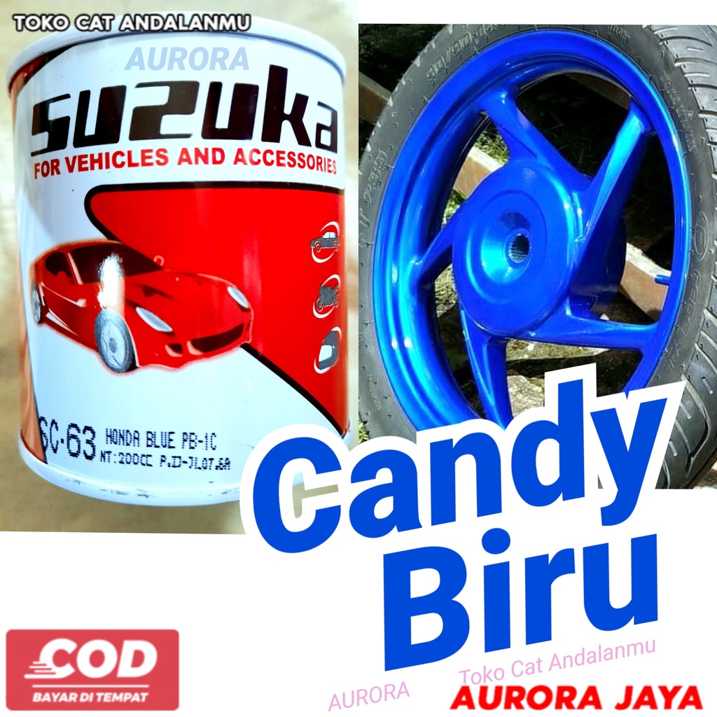 Cat Biru Candy Tone Blue Suzuka Candytone Transparan Cenditon Transfaran Cat Mobil Motor Glos Susuka