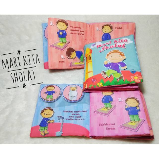 Buku bantal mari kita sholat buku kain soft book buku bayi dan anak