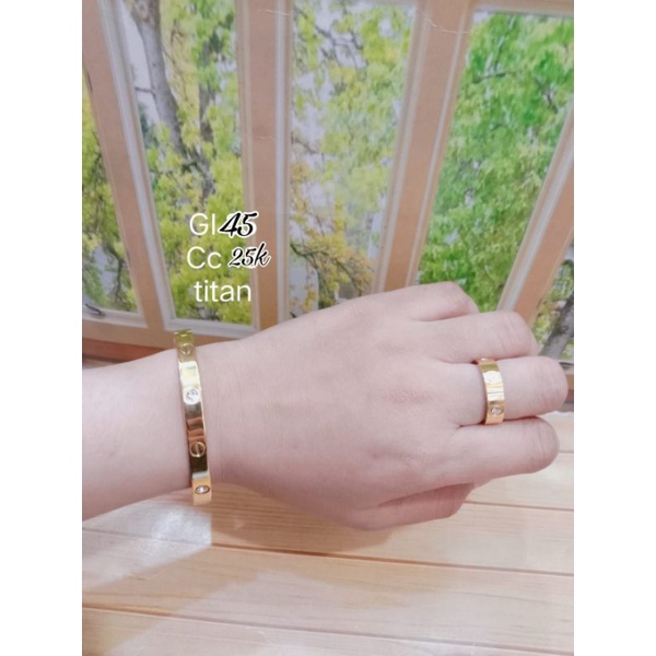 Gelang titanium/cincin titanium/ set titanium