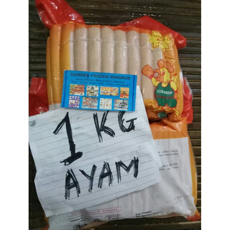 

40 sosis ayam 1kg champ. sumber frozen makmur