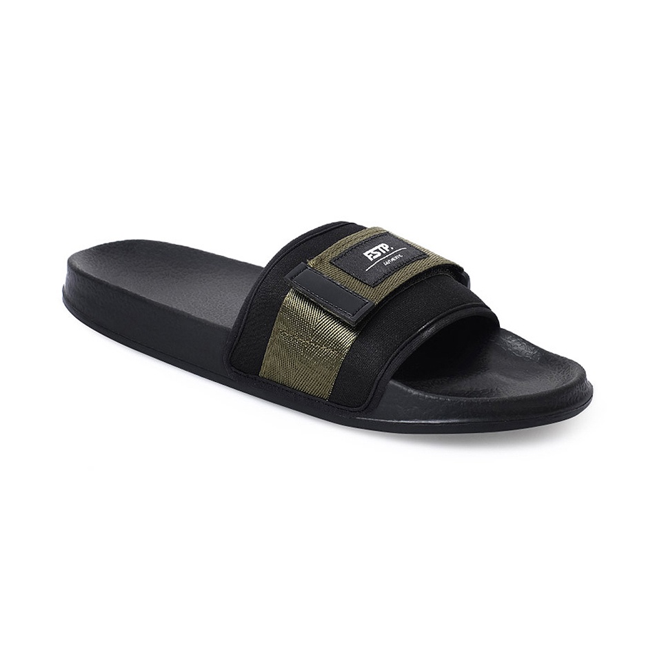 VOLTA ARMY ORIGINAL x FOOTSTEP Sandal Casual Hitam Hijau Pria Sendal Slide Jalan Santai Harian Slippers Hangout Main Lebaran Slop Selop Karet Anti Slip Premium Slip On Remaja Dewasa Flip Flop Kerja Formal Sport Fashion Men Footwear Keren Terbaru Kekinian