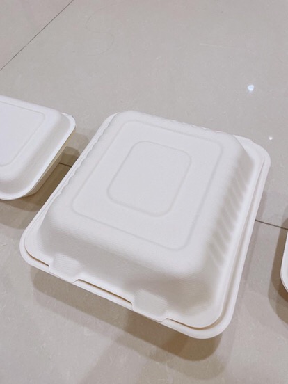 Bagasse Kotak 600ml Lunchbox Takeaway Sugarcane Serat Tebu Eco Friendly