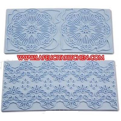 

KUE-PENGHIAS-ALAT- BT452 WOOD & BRICK MAT 2PCS/SET KAYU BATU BATA CETAKAN FONDANT PRESS - VINTAGE