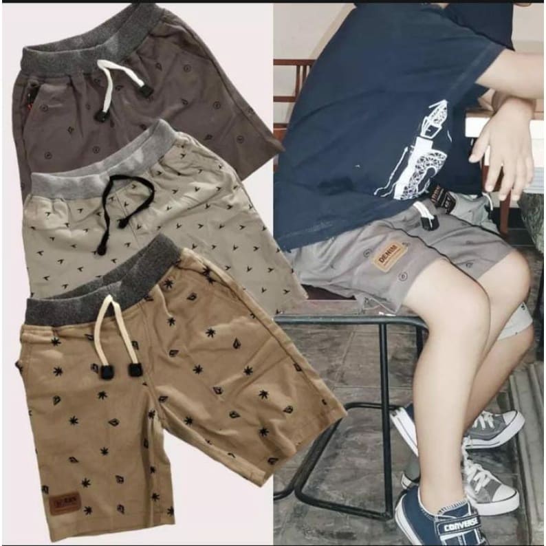 Celana Pendek Anak Laki Laki Motif | Celpen Chino Harian Anak Cowok Usia Tanggung 2 - 12 tahun