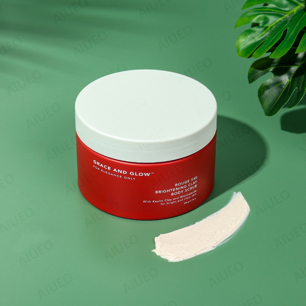 Grace And Glow Body Scrub Rouge BPOM Brightening Clay Perawatan Kulit Masker Scrub Badan untuk Mencerahkan dan Mengangkat Sel Kulit Mati