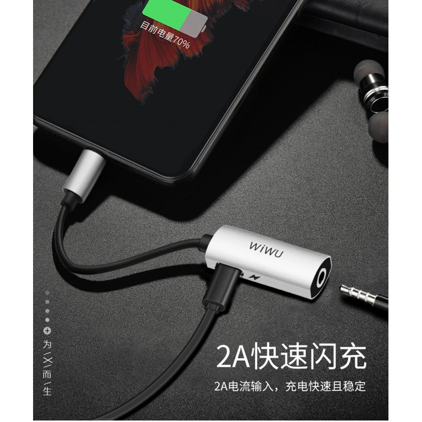 Adaptor Lightning ke Jack headset 3,5mm Wiwu Premium LT01 Iphone