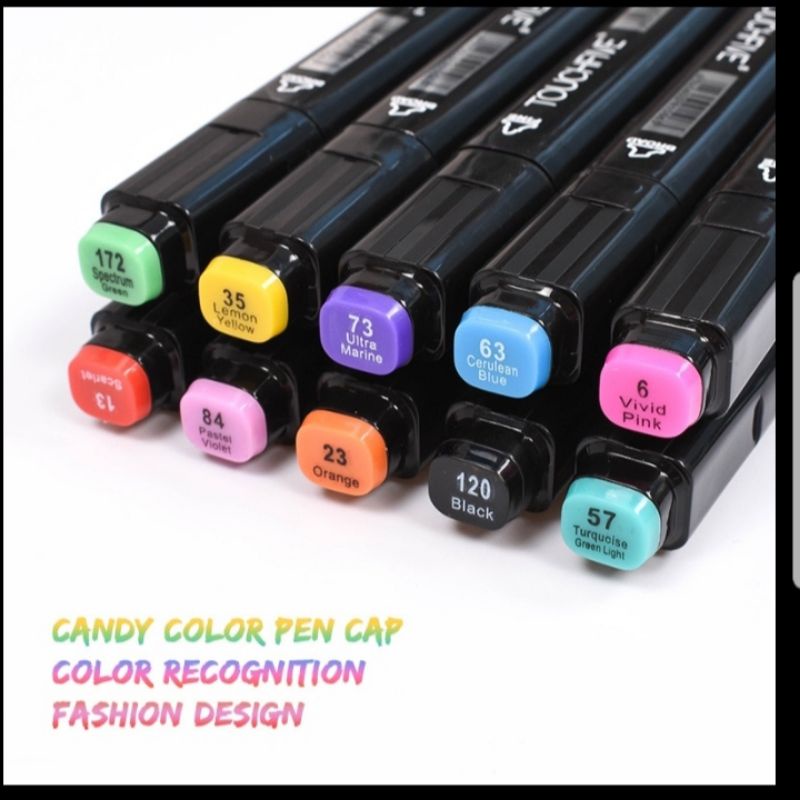 TOUCHNEW BV Spidol Dual Side Fine Art Marker 30 Color Spidol Dua Sisi Spidol Mewarnai Anak Lengkap , Spidol Dual Side Fine Art Marker 30 Color