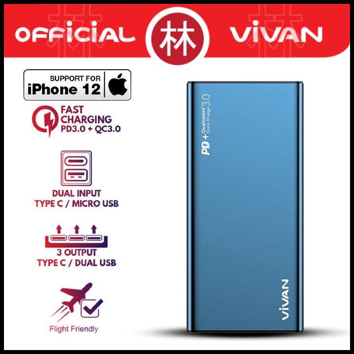 Vivan Vpb-F10S 10000Mah Two Way 18W Quick Charge Powerbank