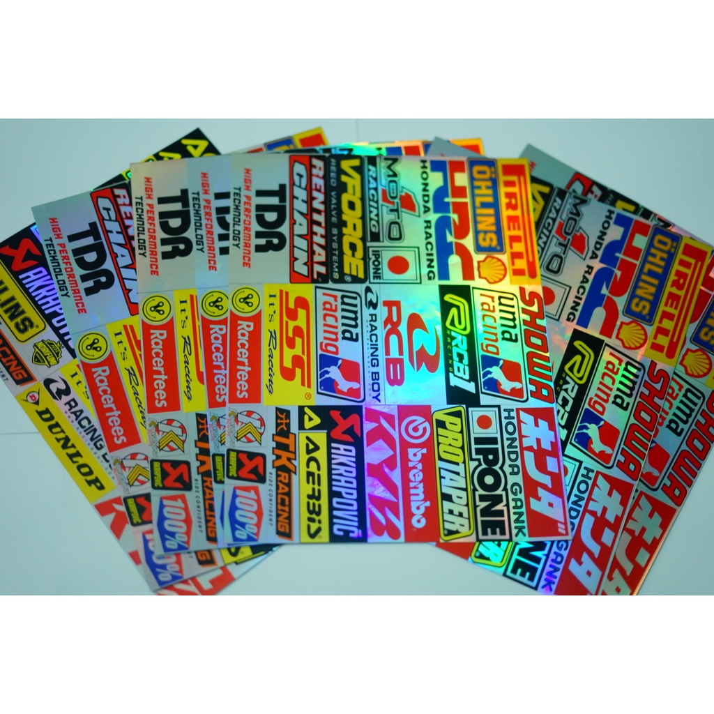 Stiker Motor Hologram Stiker Racing Hologram 1 Pack Isi 26 Sticker Motor Hologram - Stiker Sponsor Sticker Racing Stiker Motor Keren Hologram