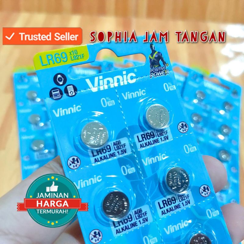 Baterai SR920/ 371/AG6 Vinnic Original (harga papan 10pcs) Baterai jam Baterai mesin vx32 Baterai mesin PE 90 PE70