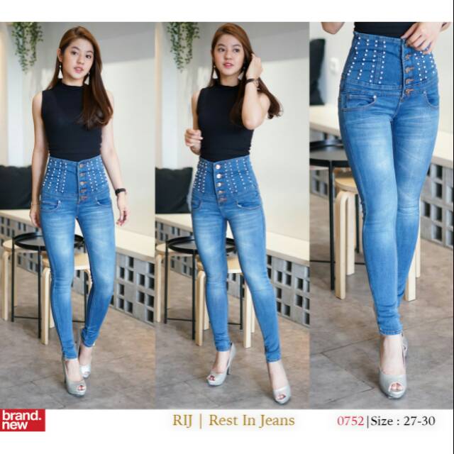 CP RIJ KANCING 5 HW HIGHWAIST JEANS 0752
