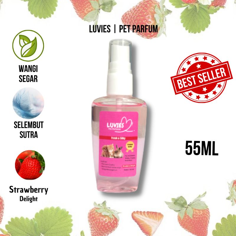 Parfum Kucing Anjing Kelinci Hamster Luvies 55ml Strawberry