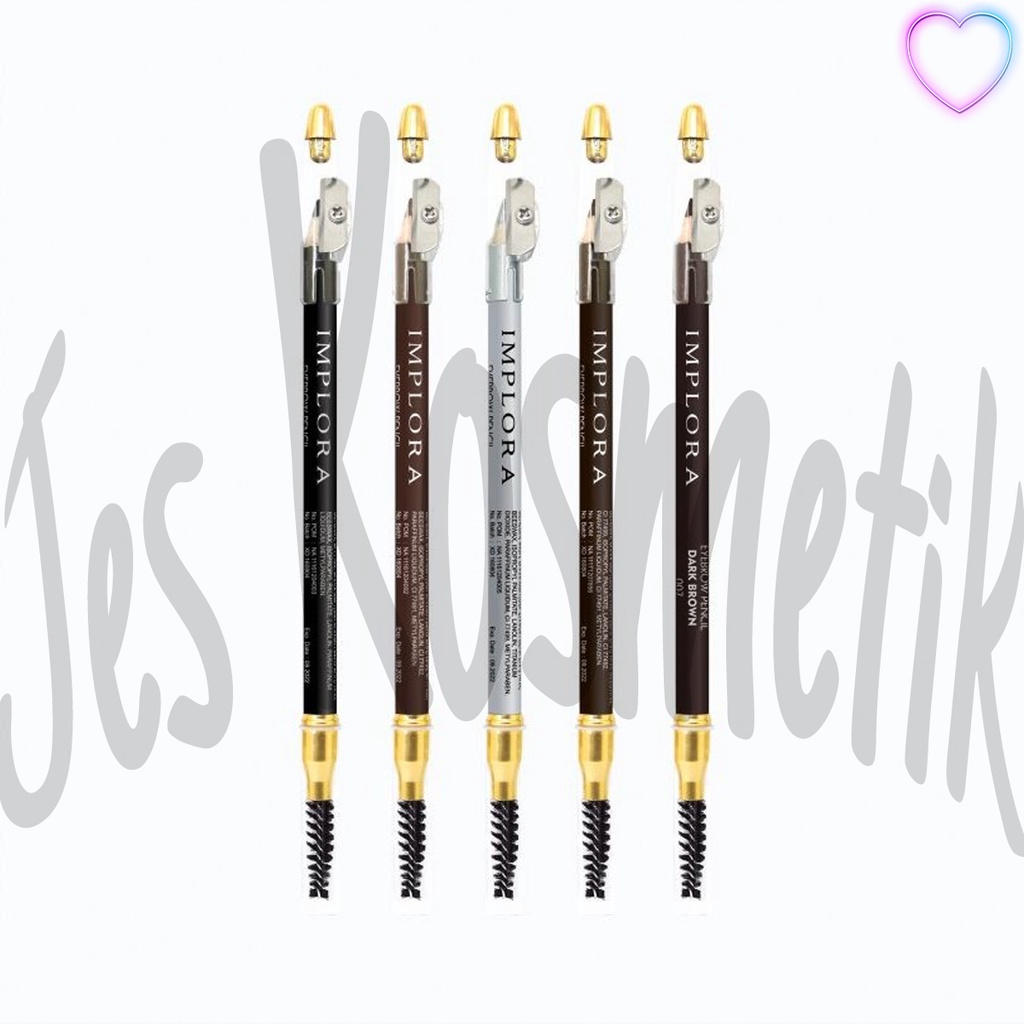 [PER PCS] Pensil Alis Implora 2 in 1 Original Eyebrow Pencil / Grosir Kosmetik