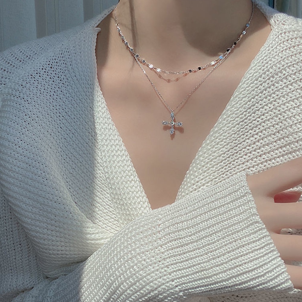 【COD Tangding】Kalung Rantai Klavikula Model Lapis Ganda Untuk Wanita