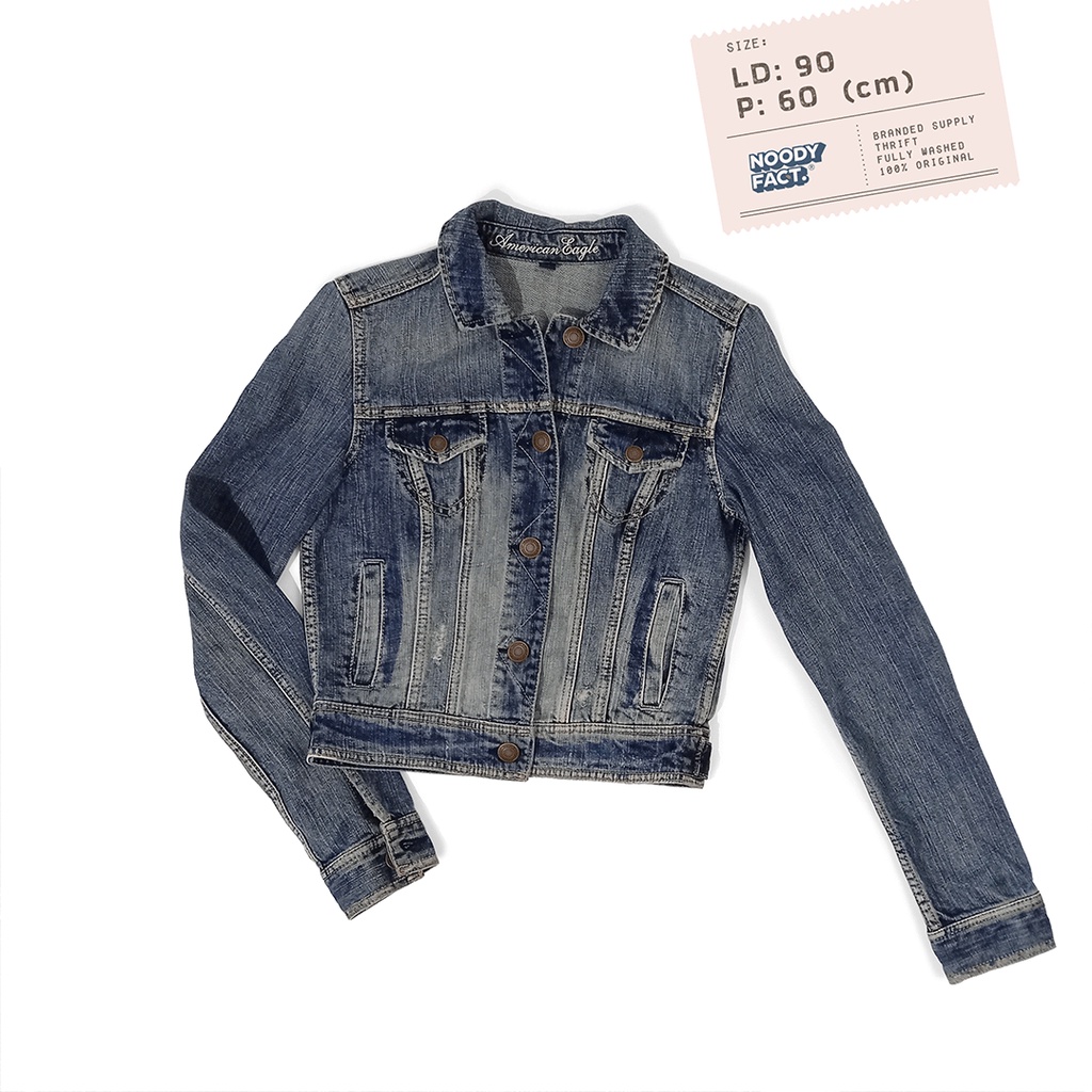 Jaket jeans wanita crop american eagle