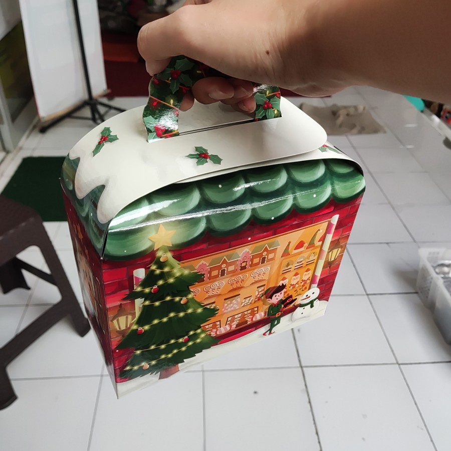 Christmas box natal Kotak hampers Box cookies model HOUSE